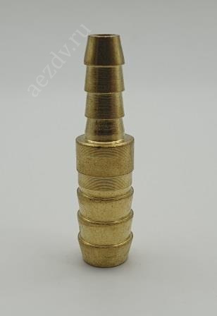 Штуцер Pegas pneumatic двухсторонний елочка латунный 12мм/8мм